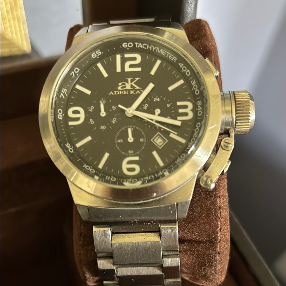 Adre Kaye Silver Chronograph Watch